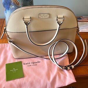 Kate Spade Ivory and taupe Satchel Bag